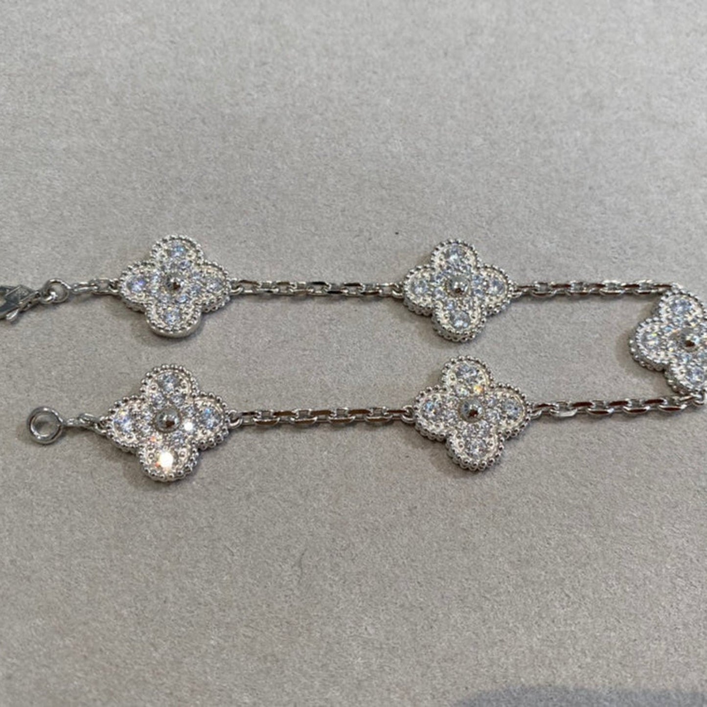 [Okajuri Jewelry] CLOVER 5 MOTIF FULL DIAMOND BRACELET COLLECTION