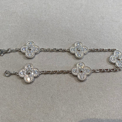 [Okajuri Jewelry]  CLOVER 5 MOTIF FULL DIAMOND BRACELET COLLECTION