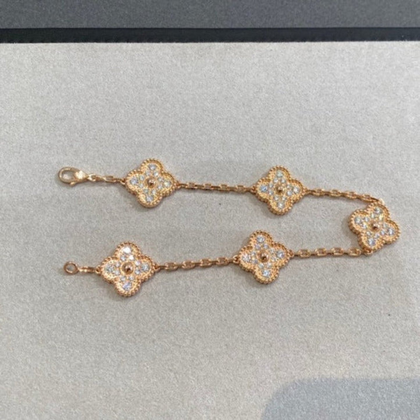 [Okajuri Jewelry]  CLOVER 5 MOTIF FULL DIAMOND BRACELET COLLECTION