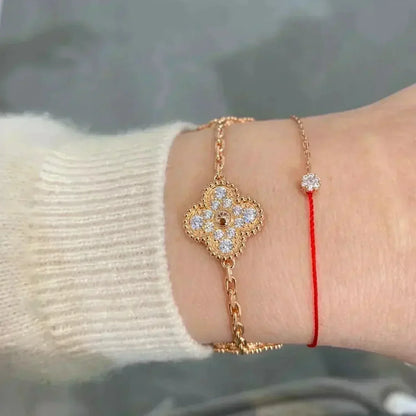 [Okajuri Jewelry]CLOVER 5 MOTIFS  FULL DIAMOND BRACELET