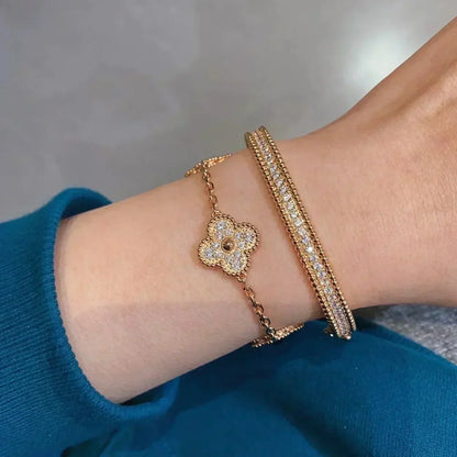 [Okajuri Jewelry]  CLOVER 5 MOTIF FULL DIAMOND BRACELET COLLECTION