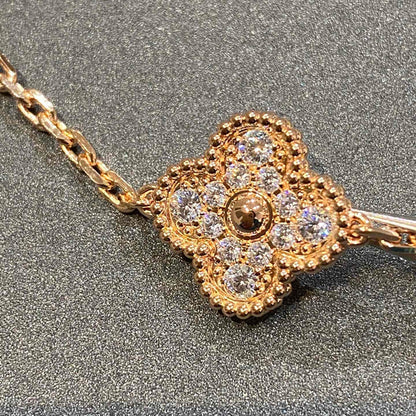 [Okajuri Jewelry]CLOVER 5 MOTIFS  FULL DIAMOND BRACELET