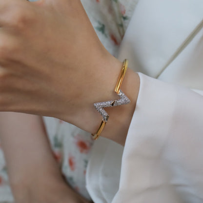 [Okajuri Jewelry]VOLTE UPSITE DOWN GOLD DIAMOND BRACELET