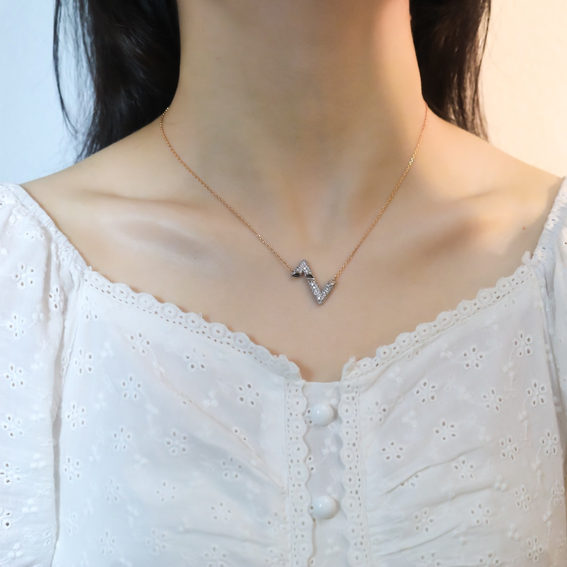 [Okajuri Jewelry]VOLT SILVER DIAMOND PEDANT NECKLACE