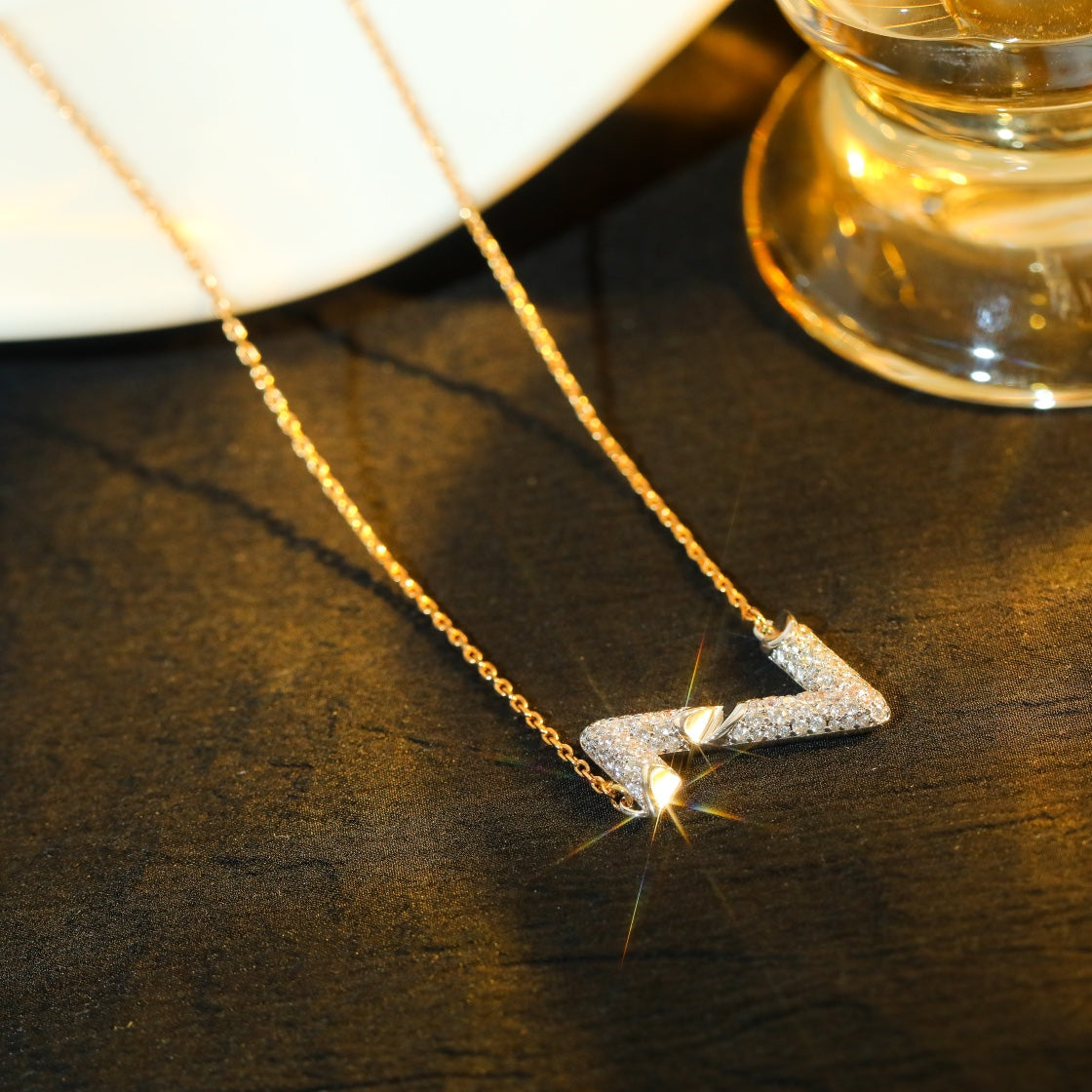 [Okajuri Jewelry]VOLT SILVER DIAMOND PEDANT NECKLACE