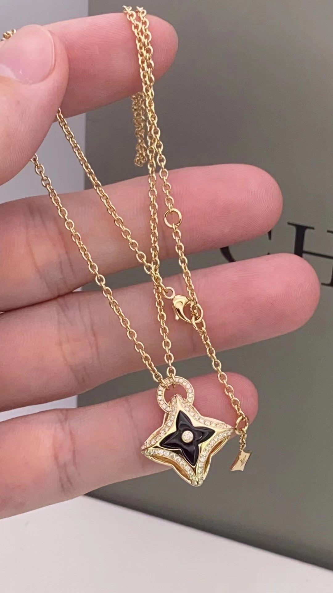 [Okajuri Jewelry]STAR PEDANT PINK GOLD DIAMOND NECKLACE