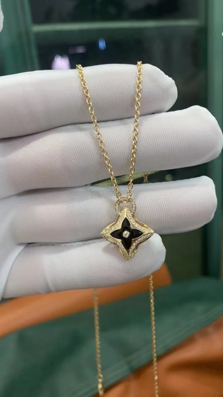 [Okajuri Jewelry]STAR PEDANT PINK GOLD DIAMOND NECKLACE