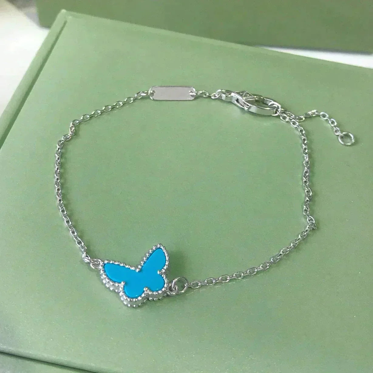 [Okajuri Jewelry]BUTTERFLY TURQUOISE BUTTERFLY BRACELET SILVER