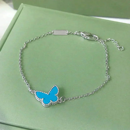 [Okajuri Jewelry]BUTTERFLY TURQUOISE BUTTERFLY BRACELET SILVER