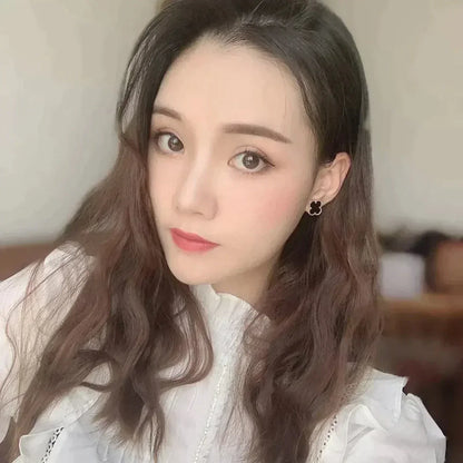 [Okajuri Jewelry]CLOVER MEDIUM 1 MOTIFS  ONYX STUD EARRINGS