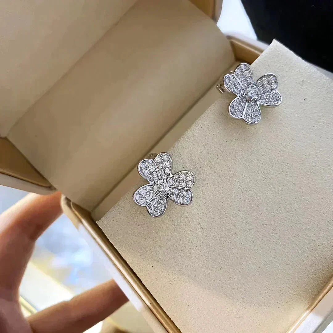 [Okajuri Jewelry]CLOVER COMOS DIAMOND EARRINGS SILVER