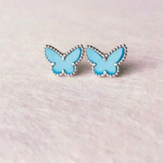 [Okajuri Jewelry]BUTTERFLY TURQUOISE EARRINGS SILVER