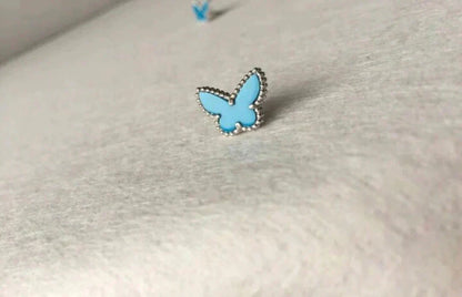 [Okajuri Jewelry]BUTTERFLY TURQUOISE EARRINGS SILVER