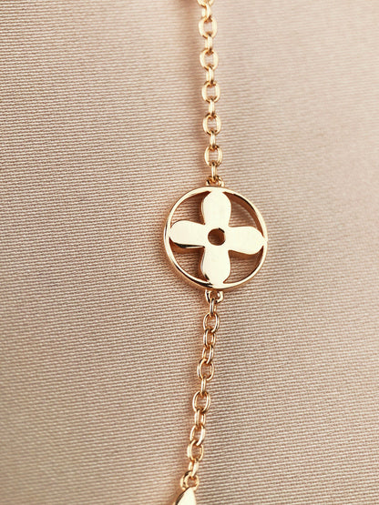 [Okajuri Jewelry]STAR AND SUN 7 MOTIFS GOLD BRACELET