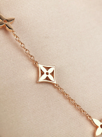 [Okajuri Jewelry]STAR AND SUN 7 MOTIFS GOLD BRACELET