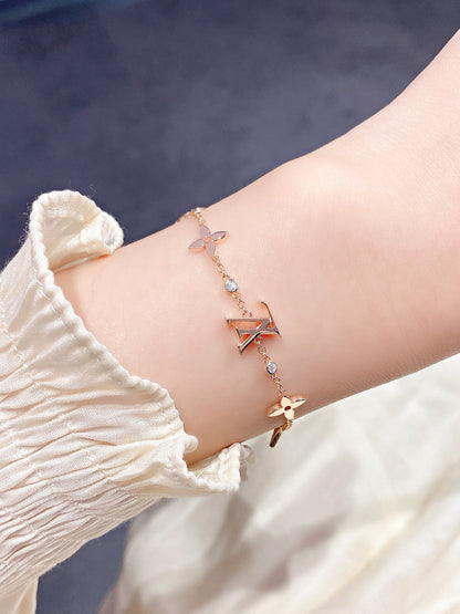 [Okajuri Jewelry]STAR AND SUN 7 MOTIFS GOLD BRACELET