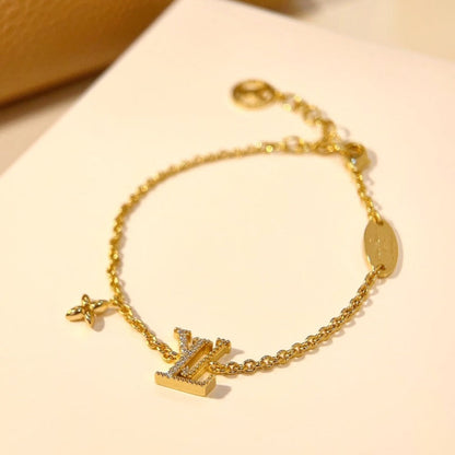 [Okajuri Jewelry]LOGO STAR MOTIF GOLD BRACELET