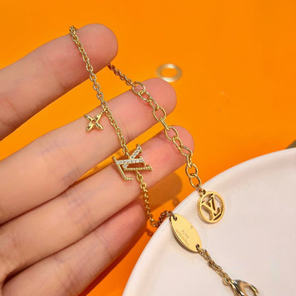 [Okajuri Jewelry]LOGO STAR MOTIF GOLD BRACELET