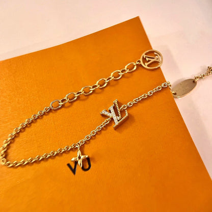 [Okajuri Jewelry]LOGO STAR MOTIF GOLD BRACELET