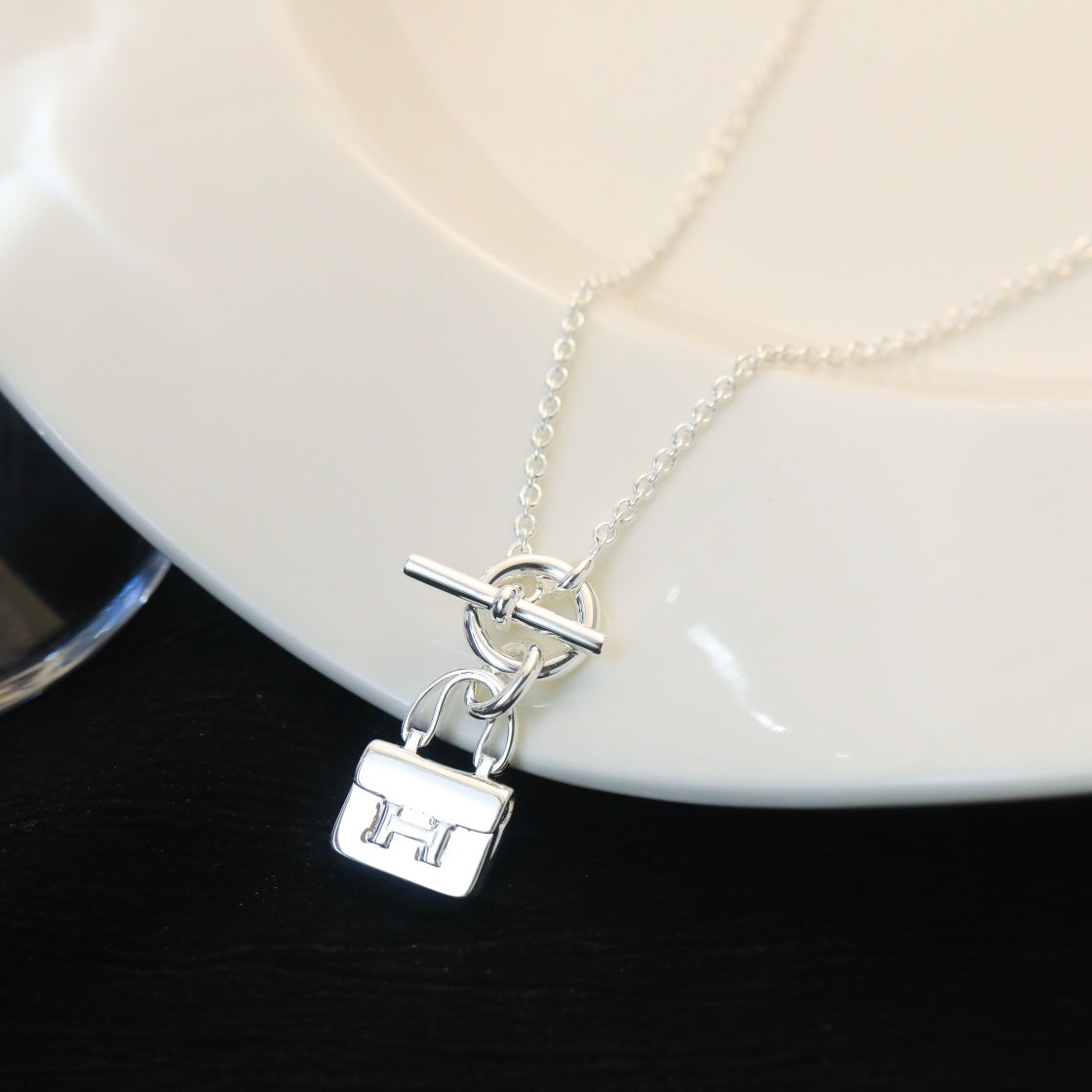 [Okajuri Jewelry]POP H PEDANT SILVER NECKLACE