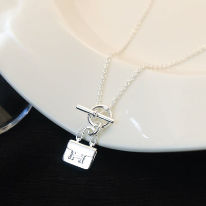 [Okajuri Jewelry]POP H PEDANT SILVER NECKLACE