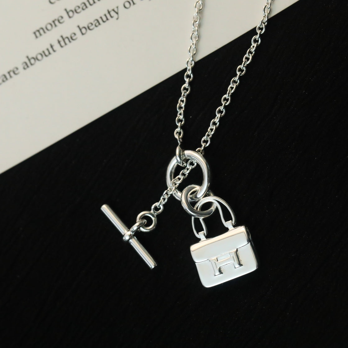 [Okajuri Jewelry]POP H PEDANT SILVER NECKLACE