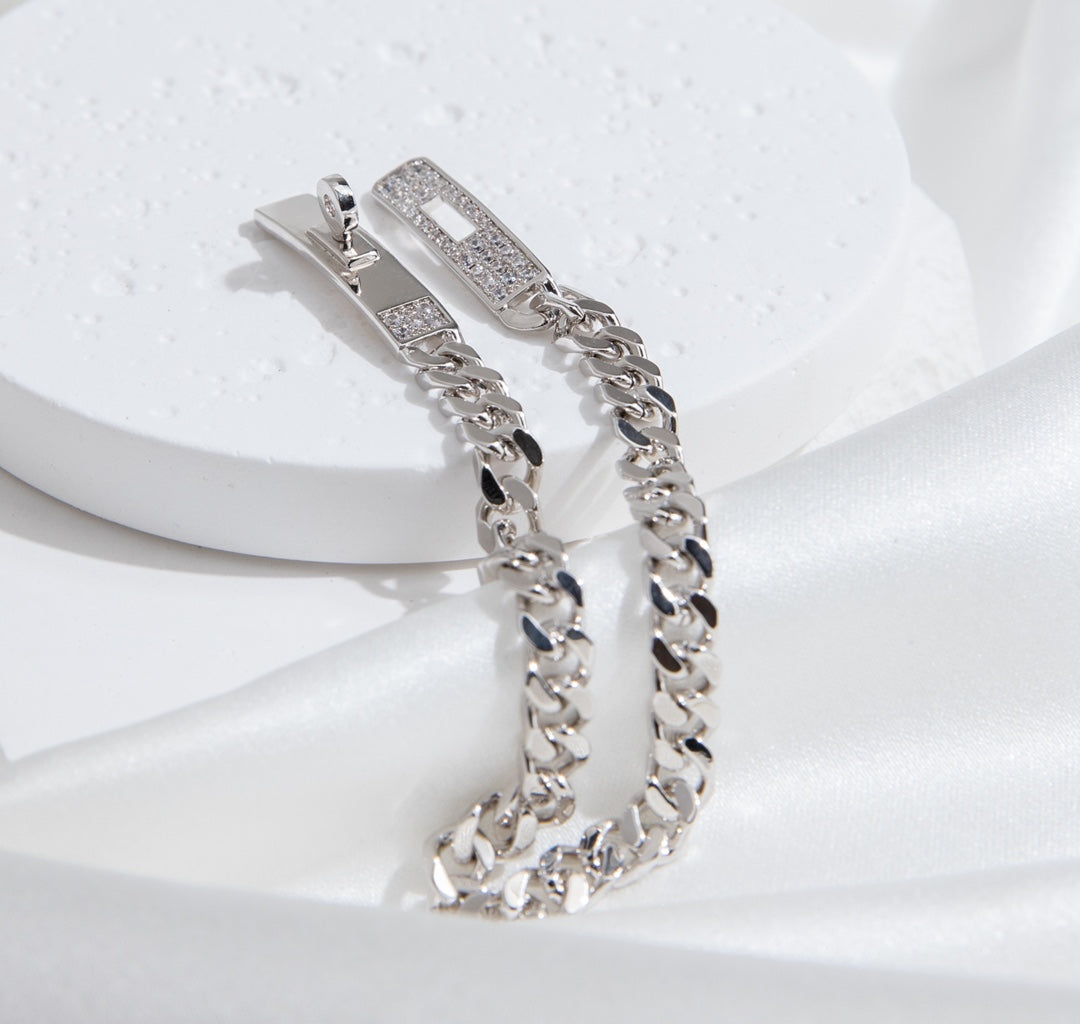 [Okajuri Jewelry]KELLY CHAIN SILVER DIAMOND BRACELET
