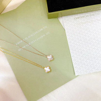[Okajuri Jewelry]CLOVER MINI 9.5MM WHITE MOTHER-OF-PEARL NECKLACE