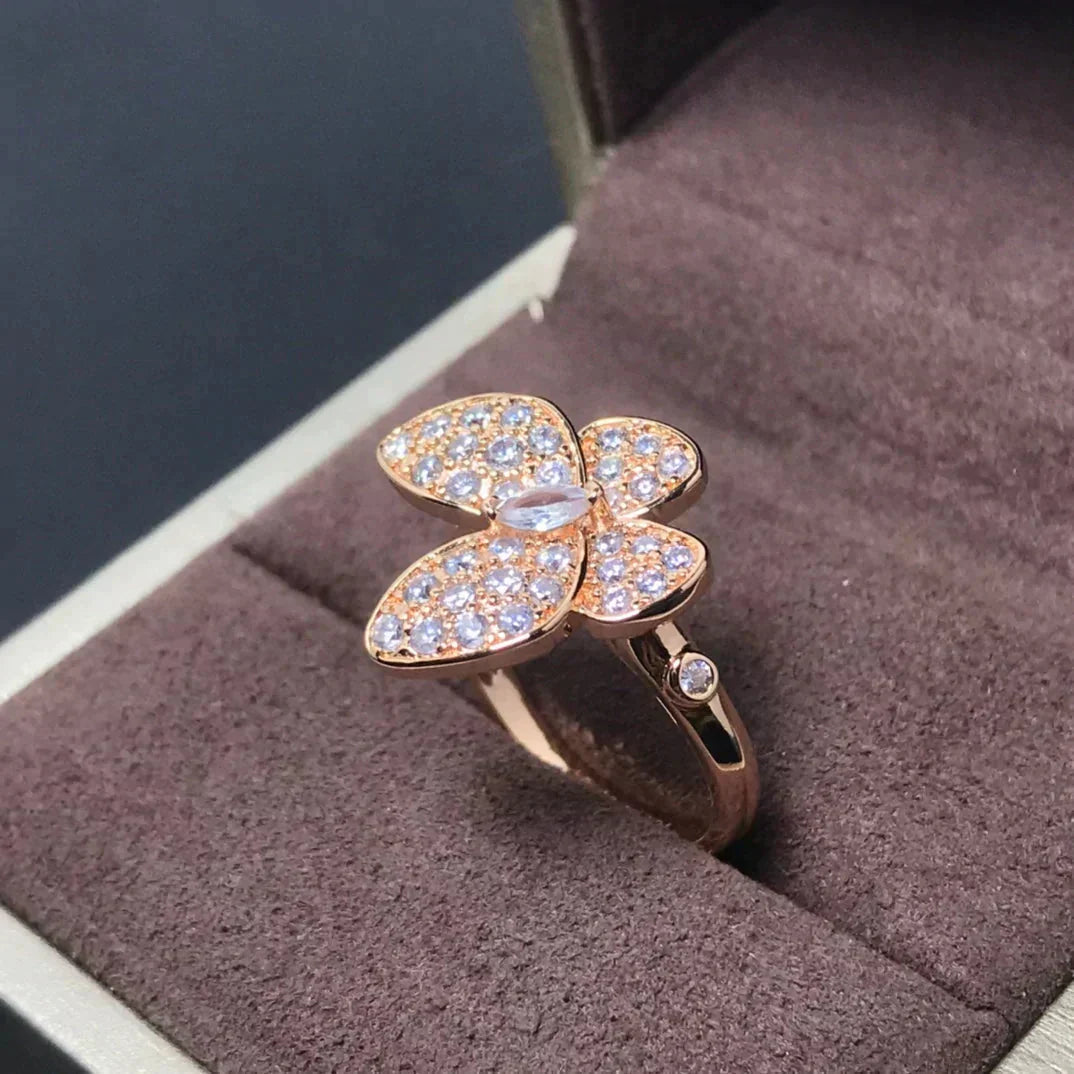 [Okajuri Jewelry]BUTTERFLY PINK GOLD DIAMOND RING