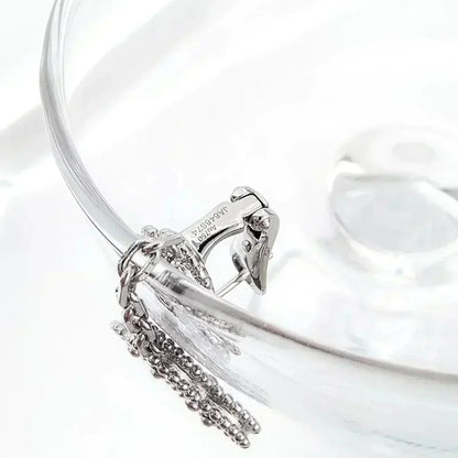 [Okajuri Jewelry]CLOVER 2 MOTIFS  DIAMOND ONYX EARRINGS SILVER