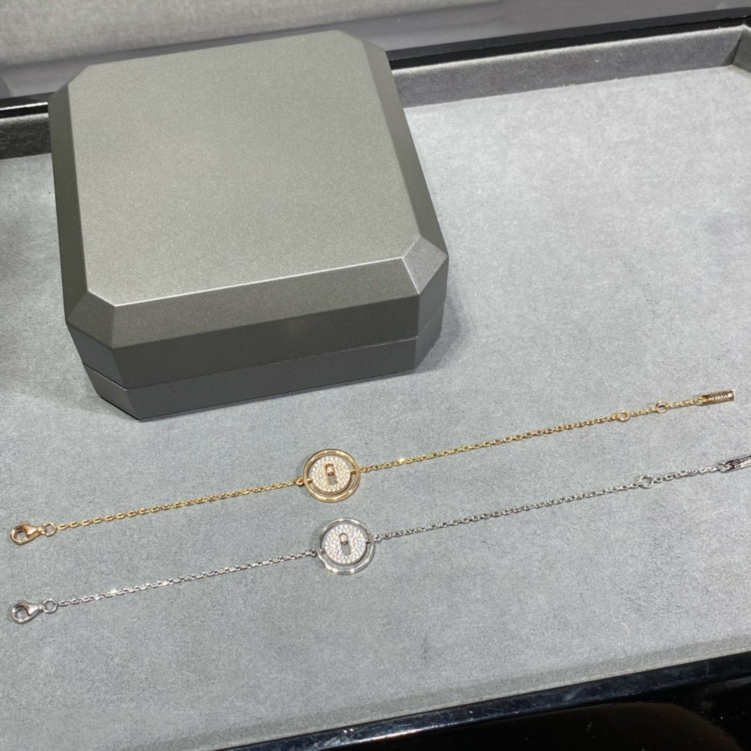 [Okajuri Jewelry]LUCKY MOVE DIAMOND PAVED BRACELET