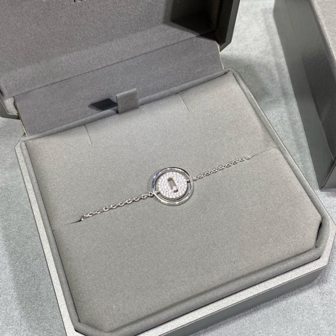 [Okajuri Jewelry]LUCKY MOVE DIAMOND PAVED BRACELET