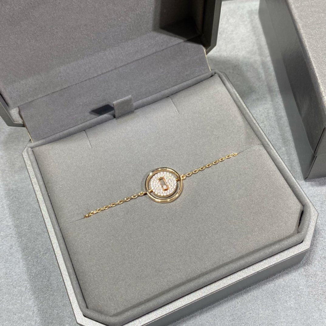 [Okajuri Jewelry]LUCKY MOVE DIAMOND PAVED BRACELET