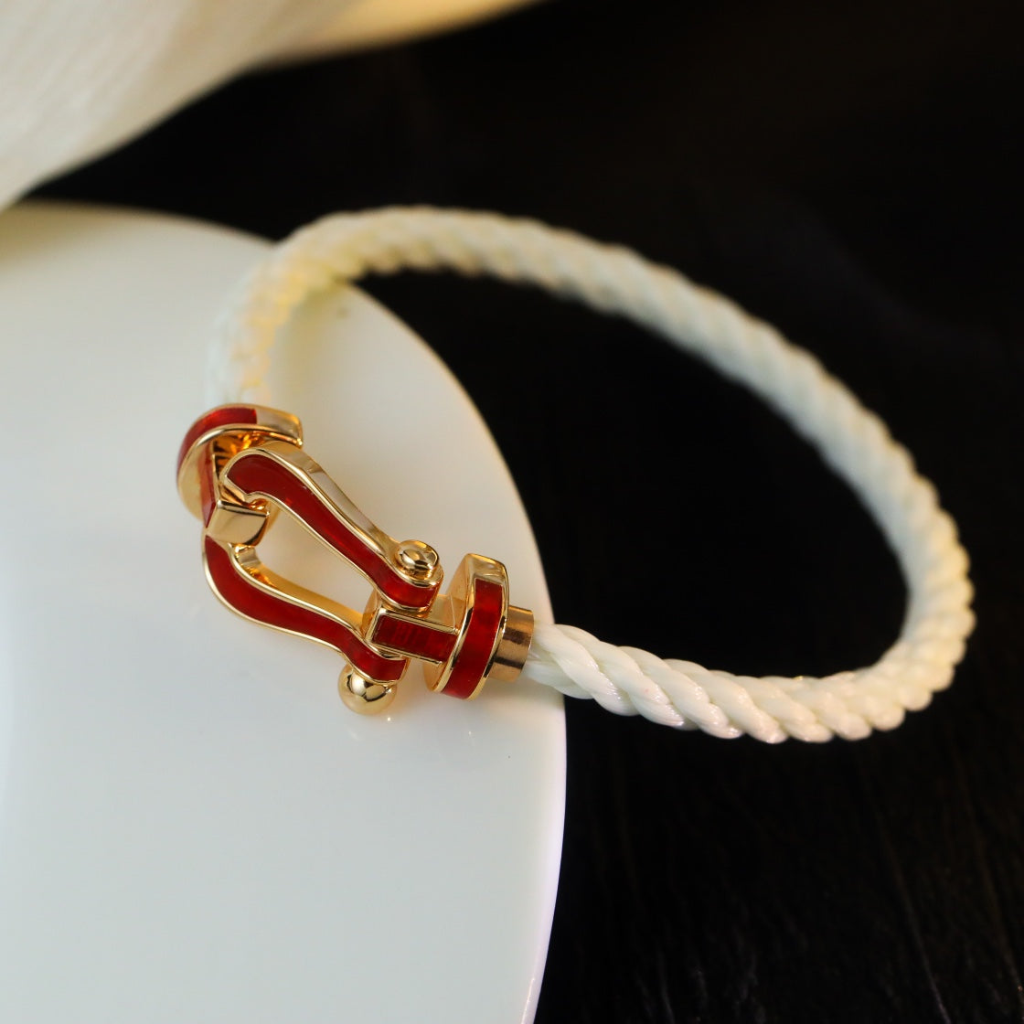 [Okajuri Jewelry]FORCE 10 WHITE TEXTILE DIAMOND PAVED