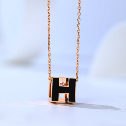 [Okajuri Jewelry]H CAGE PINK GOLD NECKLACE