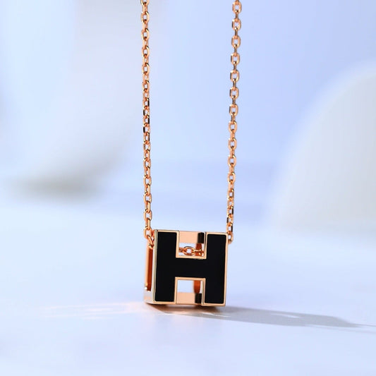 [Okajuri Jewelry]H CAGE PINK GOLD NECKLACE