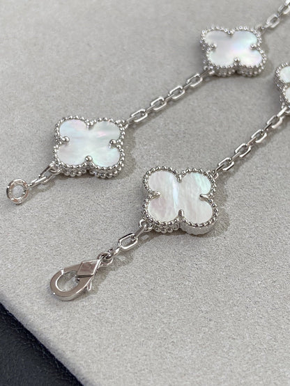 [Okajuri Jewelry]CLOVER WHITE PEARL MOP 5 MOTIF BRACELET COLLECTION