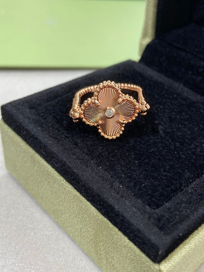 [Okajuri Jewelry]CLOVER RIVERSIBLE ROSE GOLD RING