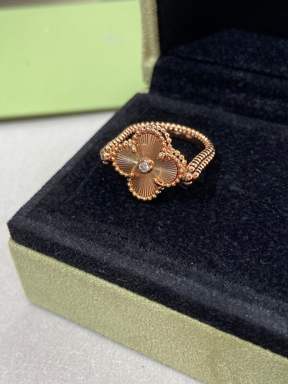 [Okajuri Jewelry]CLOVER RIVERSIBLE PINK GOLD RING