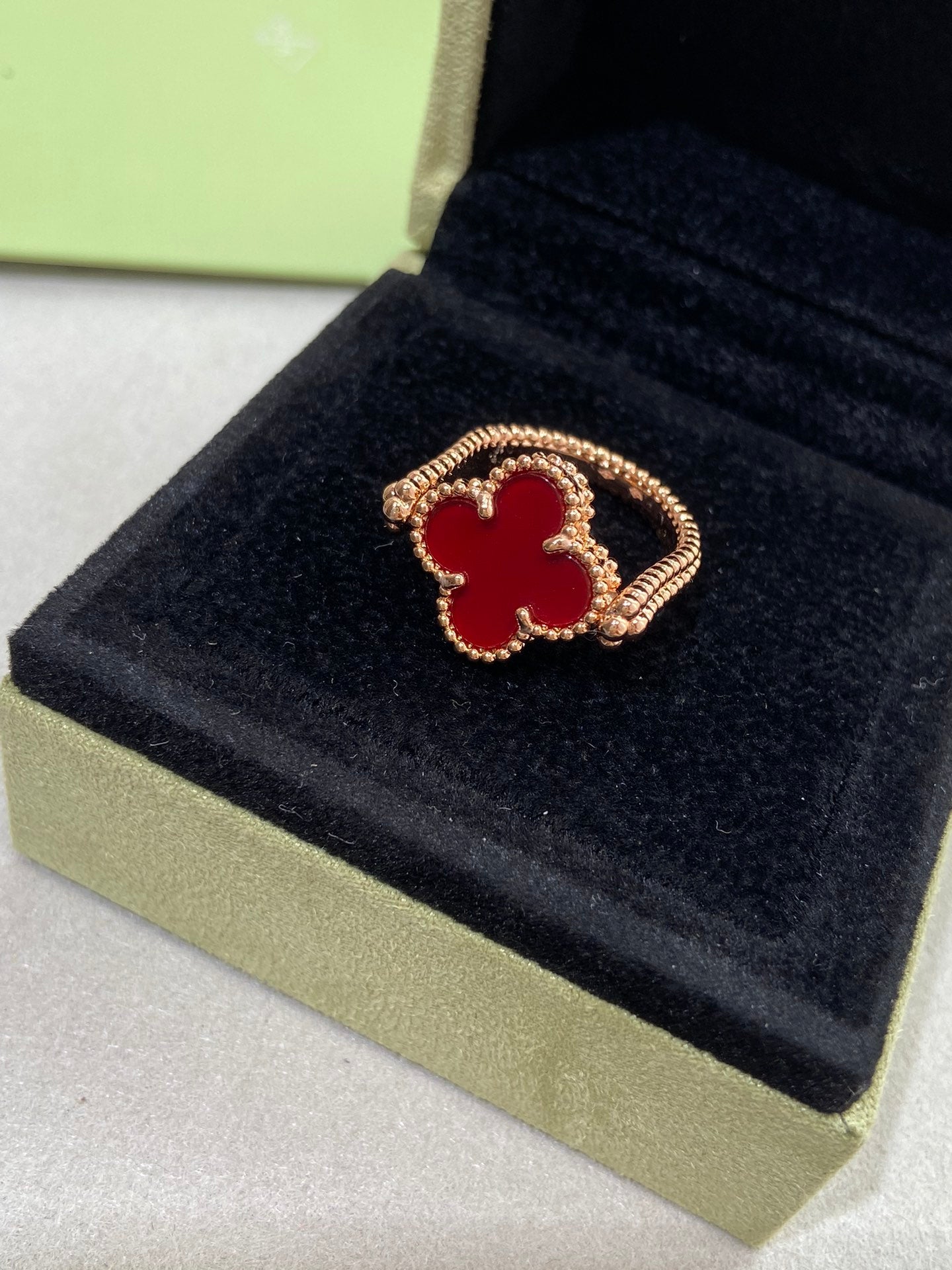 [Okajuri Jewelry]CLOVER RIVERSIBLE ROSE GOLD RING