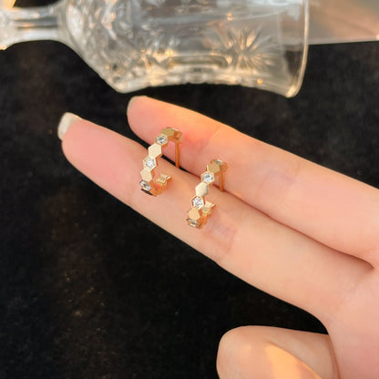 [Okajuri Jewelry]BEE LOVE DIAMOND HOOP EARRINGS