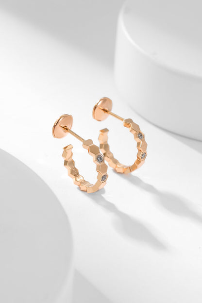 [Okajuri Jewelry]BEE LOVE DIAMOND HOOP EARRINGS