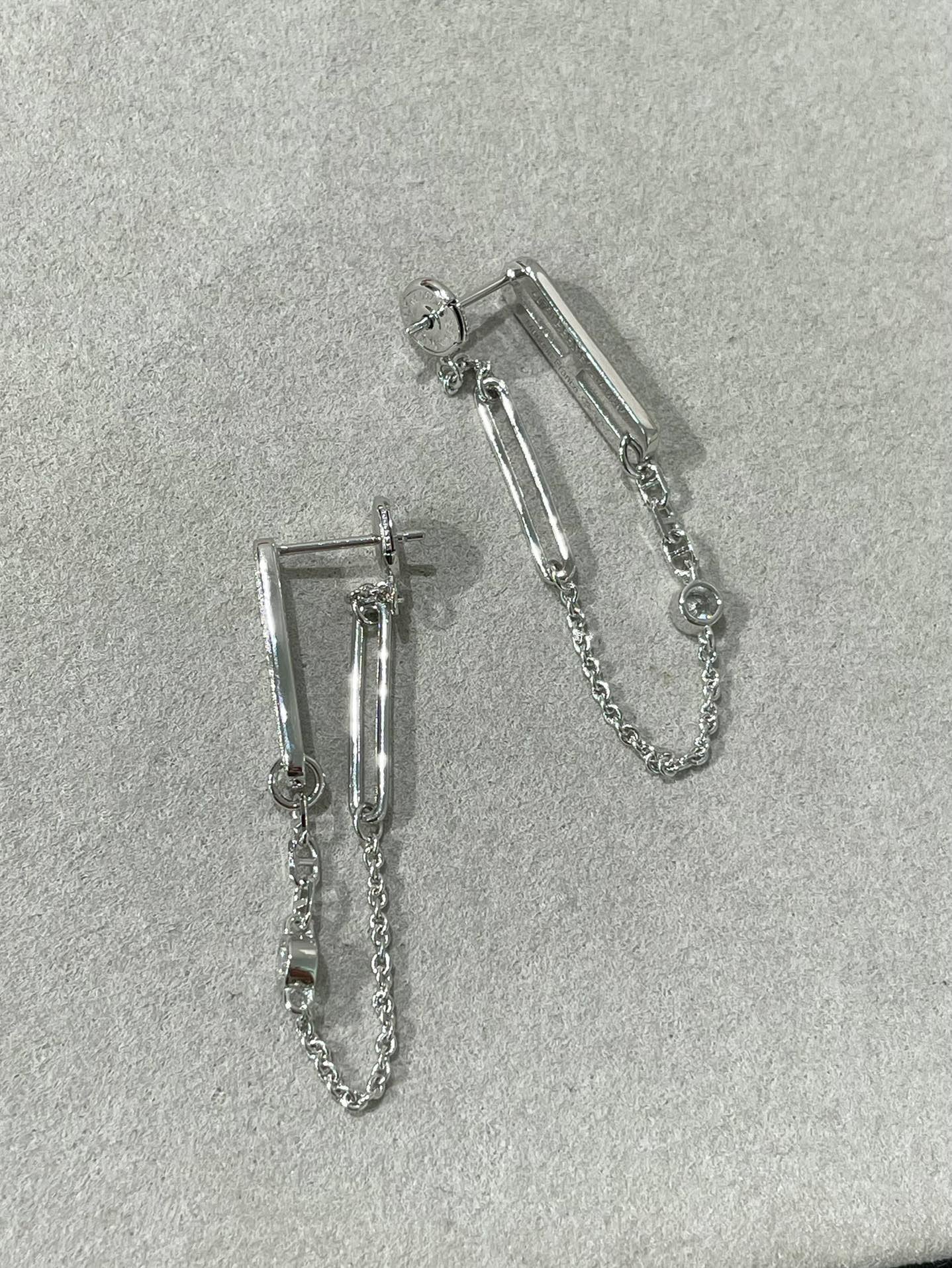 [Okajuri Jewelry]CHAINE CHAOS DIAMOND DROP EARRINGS