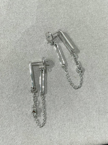 [Okajuri Jewelry]CHAINE CHAOS DIAMOND DROP EARRINGS