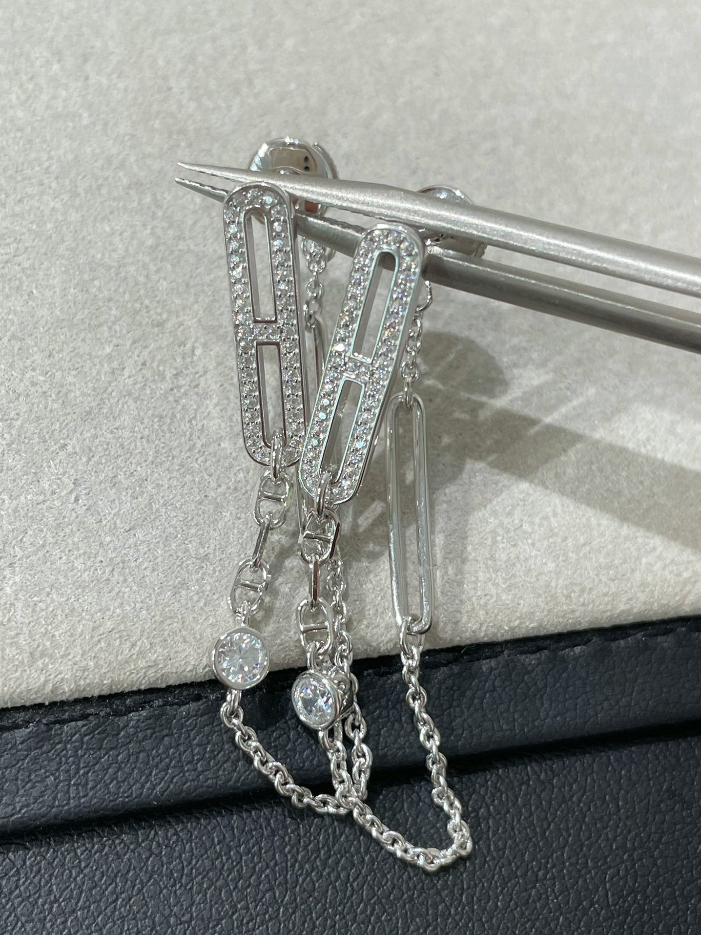 [Okajuri Jewelry]CHAINE CHAOS DIAMOND DROP EARRINGS