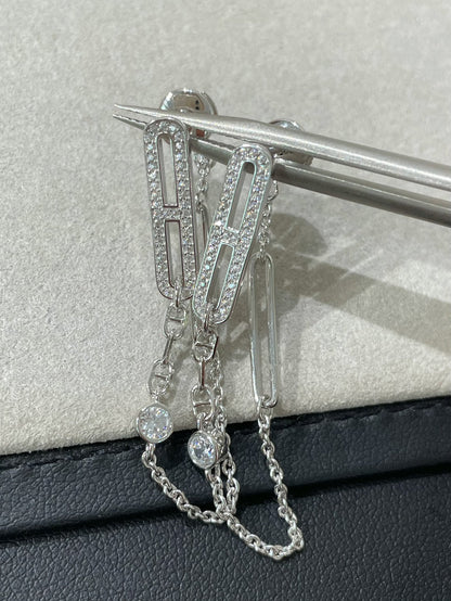 [Okajuri Jewelry]CHAINE CHAOS DIAMOND DROP EARRINGS
