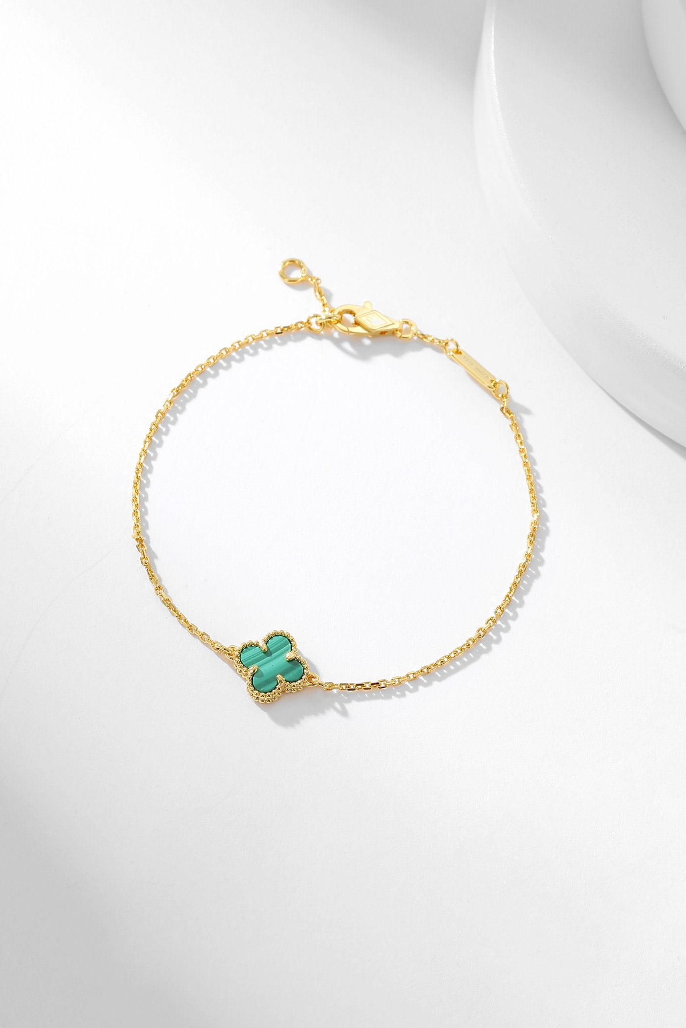 [Okajuri Jewelry]CLOVER BRACELET MALACHITE 1 MOTIF