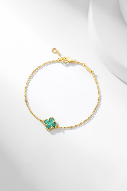 [Okajuri Jewelry]CLOVER BRACELET MALACHITE 1 MOTIF
