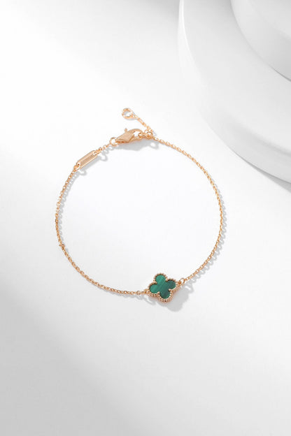 [Okajuri Jewelry]CLOVER BRACELET MALACHITE 1 MOTIF
