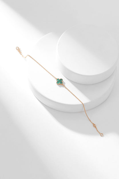 [Okajuri Jewelry]CLOVER BRACELET MALACHITE 1 MOTIF